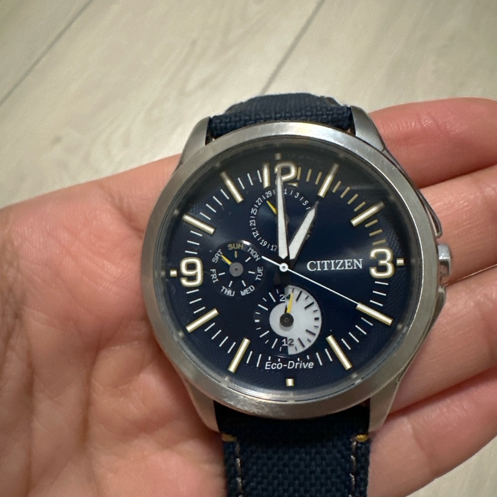 Citizen Eco-Drive Navy and Silver Watch
